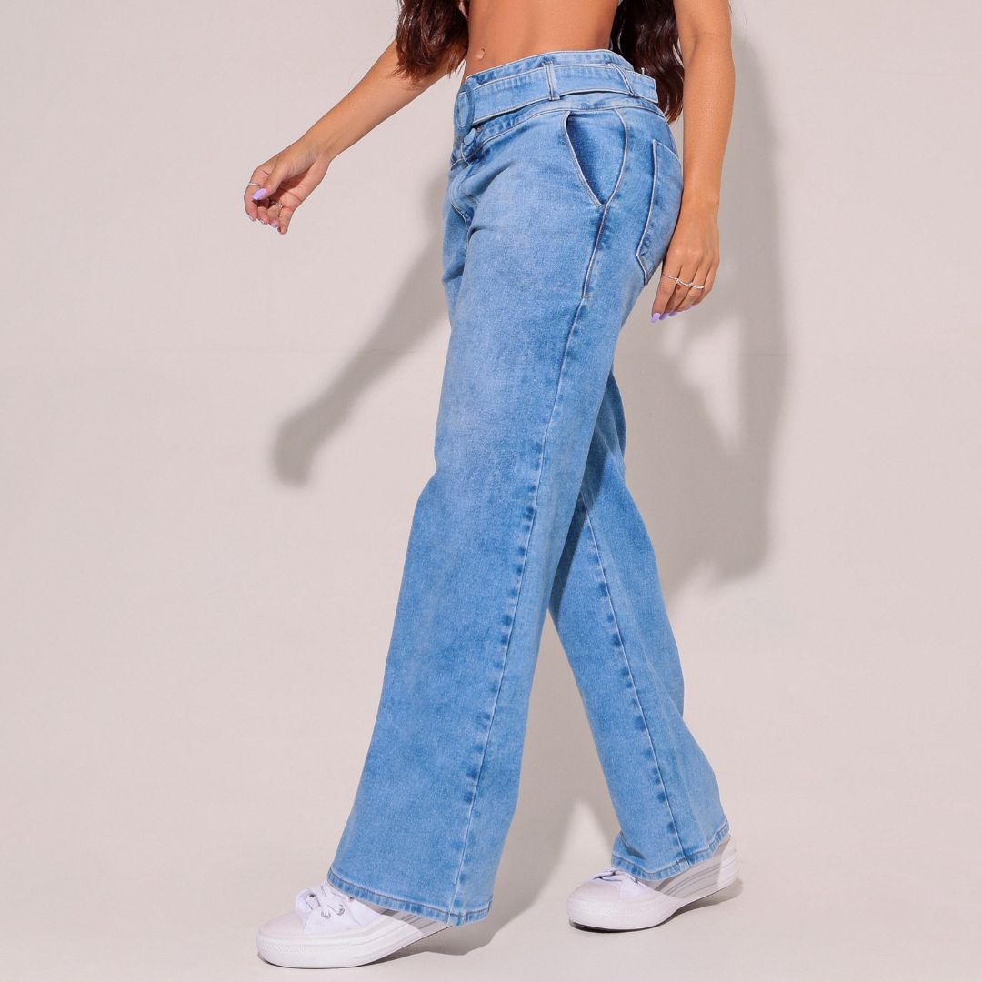 Calça Jeans Modeladora Wide Leg [Pague 1 Leve 2]
